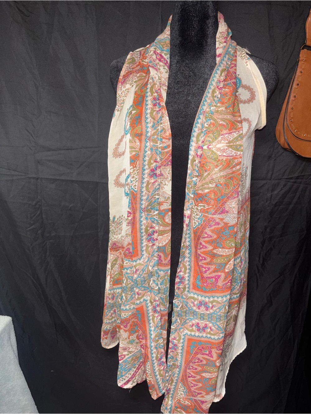 Piko 1988 Boho Paisley Open Front Cardigan Vest Multi-Color